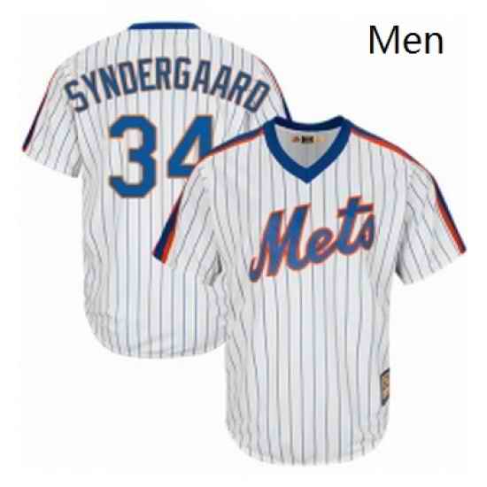 Mens Majestic New York Mets 34 Noah Syndergaard Replica White Cooperstown MLB Jersey